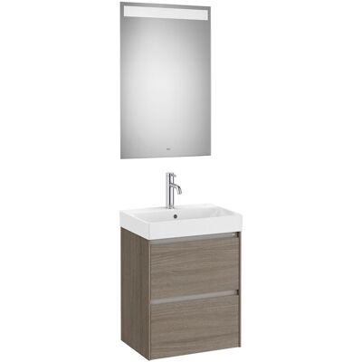 Roca - Ona Pack 2 Cajones 500mm - Roble oscuro - Gabinete de baño Roca - Ona Pack 2 Cajones 500mm - Roble oscuro - Gabinete de baño