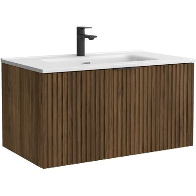 Salgar Mueble de baño con 1 cajón contenedor y lavabo Biba . (60 cm) Nogal Maya Salgar Mueble de baño con 1 cajón contenedor y lavabo Biba . (60 cm) Nogal Maya