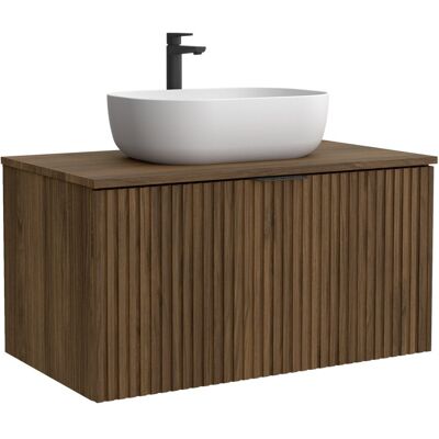 Salgar Mueble de baño con 1 cajón contenedor y encimera Biba . (80 cm) Nogal Maya Salgar Mueble de baño con 1 cajón contenedor y encimera Biba . (80 cm) Nogal Maya