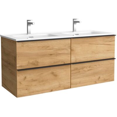 Salgar Mueble de baño con 4 cajones tirador de pestaña y Lavabo de porcelana Nabua . (120 cm) Roble Salgar Mueble de baño con 4 cajones tirador de pestaña y Lavabo de porcelana Nabua . (120 cm) Roble