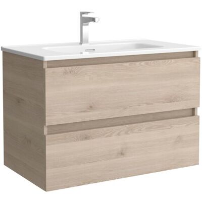 Salgar Mueble de baño con 2 cajones y lavabo de 1 poza Bequia . (80 cm) Natural Salgar Mueble de baño con 2 cajones y lavabo de 1 poza Bequia . (80 cm) Natural