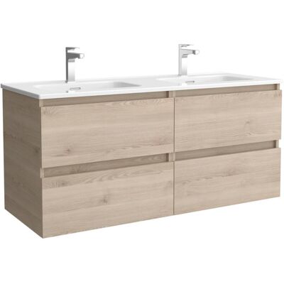 Salgar Mueble de baño con 4 cajones y lavabo de 2 pozas Bequia . (120 cm) Natural Salgar Mueble de baño con 4 cajones y lavabo de 2 pozas Bequia . (120 cm) Natural