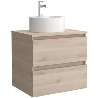 Salgar Mueble de baño con 2 cajones y lavabo sobre encimera de 1 poza Bequia . (70 cm) Natural Salgar Mueble de baño con 2 cajones y lavabo sobre encimera de 1 poza Bequia . (70 cm) Natural