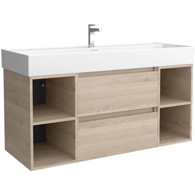 Salgar Mueble de baño con 2 cajones con 2 huecos y lavabo Veneto de 1 poza Bequia Plus . (120 cm) Natural Salgar Mueble de baño con 2 cajones con 2 huecos y lavabo Veneto de 1 poza Bequia Plus . (120 cm) Natural