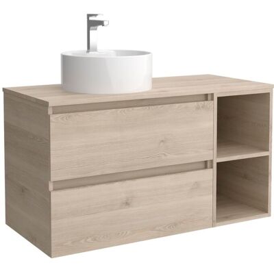 Salgar Mueble de baño con 2 cajones con 2 huecos y lavabo sobre encimera de 1 poza lado reversible Bequia Plus . (90 cm) Natural Salgar Mueble de baño con 2 cajones con 2 huecos y lavabo sobre encimera de 1 poza lado reversible Bequia Plus . (90 cm) Natural