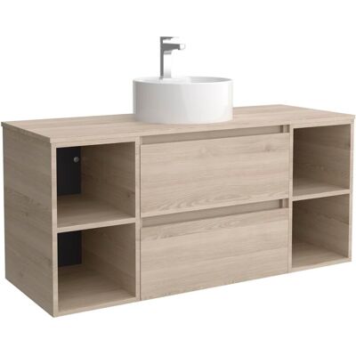 Salgar Mueble de baño con 2 cajones con 2 huecos y lavabo sobre encimera de 1 poza Bequia Plus . (120 cm) Natural Salgar Mueble de baño con 2 cajones con 2 huecos y lavabo sobre encimera de 1 poza Bequia Plus . (120 cm) Natural