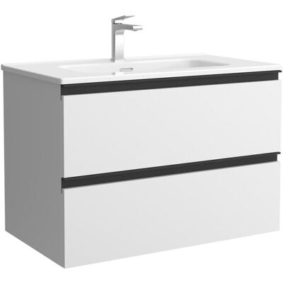 Salgar Mueble de baño metal con 2 cajones y lavabo de 1 poza Bequia . (80 cm) Blanco mate Salgar Mueble de baño metal con 2 cajones y lavabo de 1 poza Bequia . (80 cm) Blanco mate
