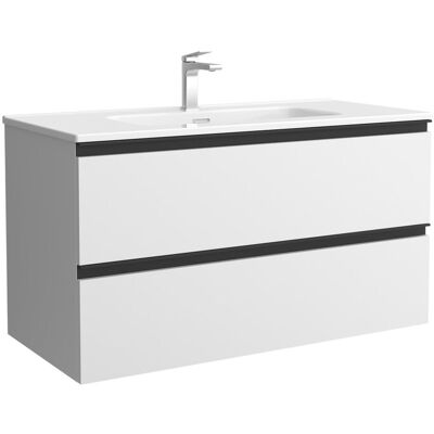 Salgar Mueble de baño metal con 2 cajones y lavabo de 1 poza Bequia . (100 cm) Blanco mate Salgar Mueble de baño metal con 2 cajones y lavabo de 1 poza Bequia . (100 cm) Blanco mate