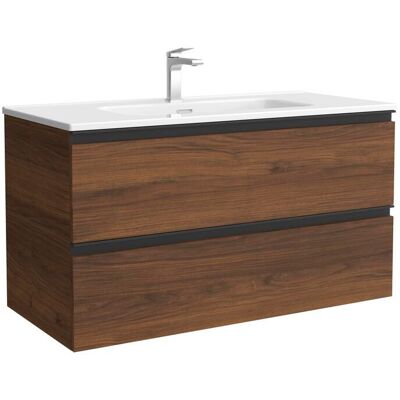 Salgar Mueble de baño metal con 2 cajones y lavabo de 1 poza Bequia . (100 cm) Nogal Salgar Mueble de baño metal con 2 cajones y lavabo de 1 poza Bequia . (100 cm) Nogal