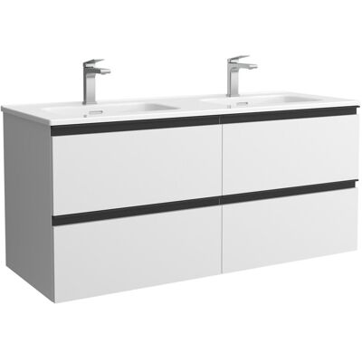 Salgar Mueble de baño metal con 4 cajones y lavabo de 2 pozas Bequia . (120 cm) Blanco mate Salgar Mueble de baño metal con 4 cajones y lavabo de 2 pozas Bequia . (120 cm) Blanco mate
