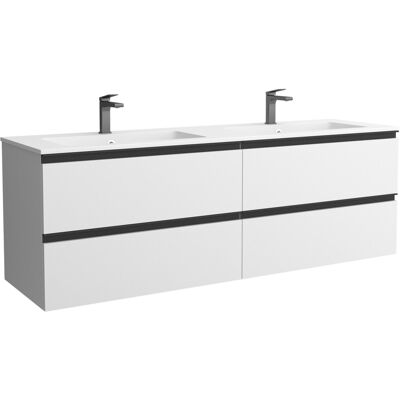 Salgar Mueble de baño metal con 4 cajones y lavabo Vilna de 2 pozas Bequia . (160 cm) Blanco mate Salgar Mueble de baño metal con 4 cajones y lavabo Vilna de 2 pozas Bequia . (160 cm) Blanco mate