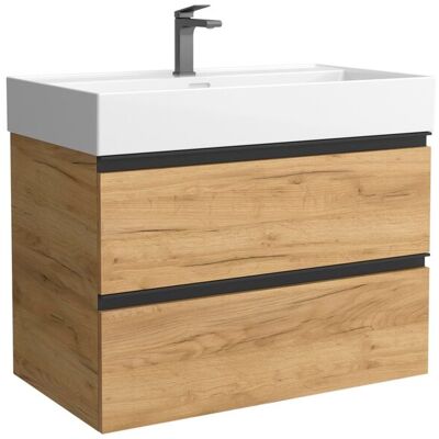 Salgar Mueble de baño metal con 2 cajones y lavabo Veneto de 1 poza Bequia . (80 cm) Roble Salgar Mueble de baño metal con 2 cajones y lavabo Veneto de 1 poza Bequia . (80 cm) Roble