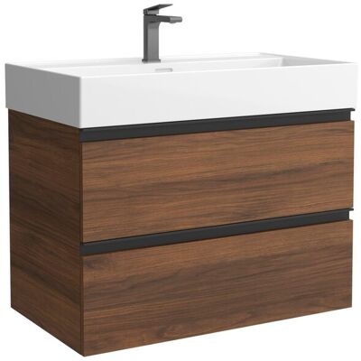 Salgar Mueble de baño metal con 2 cajones y lavabo Veneto de 1 poza Bequia . (100 cm) Nogal Salgar Mueble de baño metal con 2 cajones y lavabo Veneto de 1 poza Bequia . (100 cm) Nogal