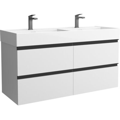 Salgar Mueble de baño metal con 4 cajones y lavabo Veneto de 2 pozas Bequia . (120 cm) Blanco mate Salgar Mueble de baño metal con 4 cajones y lavabo Veneto de 2 pozas Bequia . (120 cm) Blanco mate