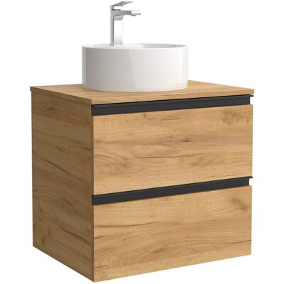 Salgar Mueble de baño metal con 2 cajones y lavabo sobre encimera de 1 poza Bequia . (60 cm) Roble Salgar Mueble de baño metal con 2 cajones y lavabo sobre encimera de 1 poza Bequia . (60 cm) Roble