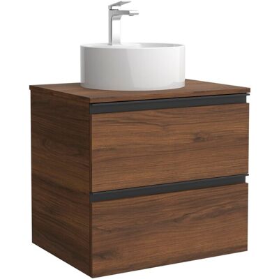 Salgar Mueble de baño metal con 2 cajones y lavabo sobre encimera de 1 poza Bequia . (60 cm) Nogal Salgar Mueble de baño metal con 2 cajones y lavabo sobre encimera de 1 poza Bequia . (60 cm) Nogal