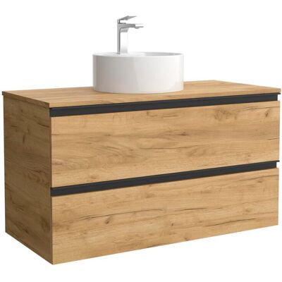 Salgar Mueble de baño metal con 2 cajones y lavabo sobre encimera de 1 poza Bequia . (100 cm) Roble Salgar Mueble de baño metal con 2 cajones y lavabo sobre encimera de 1 poza Bequia . (100 cm) Roble
