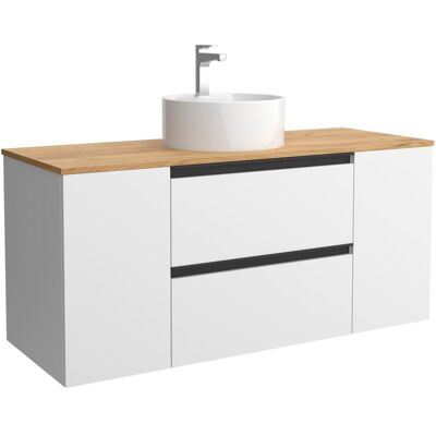 Salgar Mueble de baño con 2 cajones con 1 puerta y lavabo sobre encimera de 1 poza Bequia Plus Metal . (120 cm) Blanco mate Salgar Mueble de baño con 2 cajones con 1 puerta y lavabo sobre encimera de 1 poza Bequia Plus Metal . (120 cm) Blanco mate