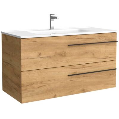 Salgar Mueble de baño con 2 cajones y lavabo de 1 poza Yara . (100 cm) Roble Salgar Mueble de baño con 2 cajones y lavabo de 1 poza Yara . (100 cm) Roble