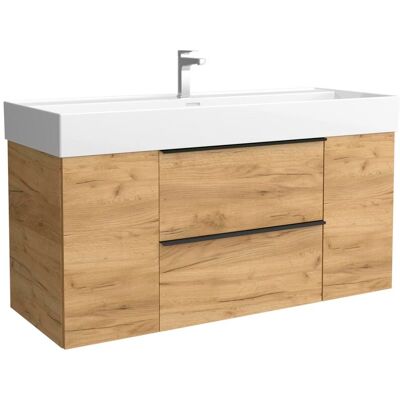 Salgar Mueble de baño con 2 cajones con 1 puerta y lavabo Veneto de 1 poza Nabua Plus . (120 cm) Roble Salgar Mueble de baño con 2 cajones con 1 puerta y lavabo Veneto de 1 poza Nabua Plus . (120 cm) Roble