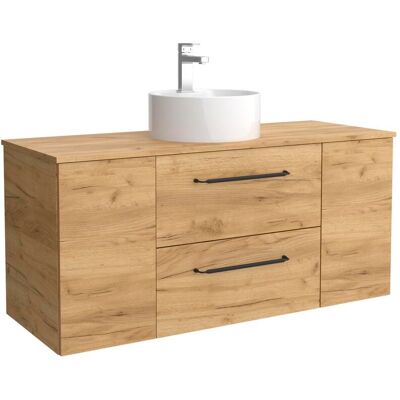 Salgar Mueble de baño con 2 cajones con 1 puerta y lavabo sobre encimera de 1 poza Morai Plus . (120 cm) Roble Salgar Mueble de baño con 2 cajones con 1 puerta y lavabo sobre encimera de 1 poza Morai Plus . (120 cm) Roble