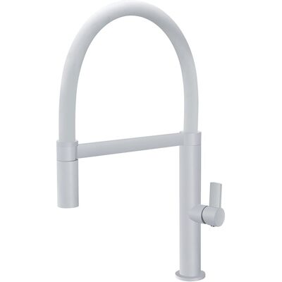 Grifo de Cocina Blanco Mate IMEX Laos - Caño Alto, Spray, Cerámica Grifo de Cocina Blanco Mate IMEX Laos - Caño Alto, Spray, Cerámica