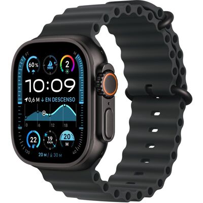 Apple Watch Ultra 2 GPS + Cellular 49mm Titanio Negro con correa Ocean Negro. Titanio Negro Apple Watch Ultra 2 GPS + Cellular 49mm Titanio Negro con correa Ocean Negro. Titanio Negro