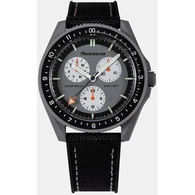 Neckmarine Reloj de hombre Coral Reef NM-X4765M02 multifunción de resina y nailon negro. Negro Neckmarine Reloj de hombre Coral Reef NM-X4765M02 multifunción de resina y nailon negro. Negro
