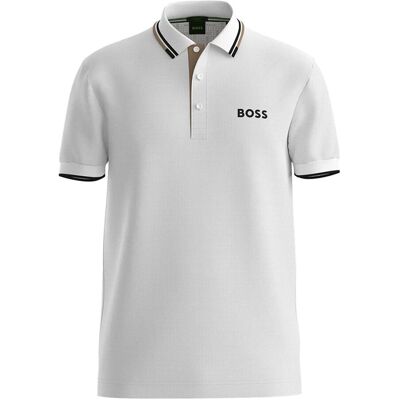 Boss Polo de Homem Técnico de Três Botões e Manga Curta . (XL - XL) Blanco Boss Polo de Homem Técnico de Três Botões e Manga Curta . (XL - XL) Blanco