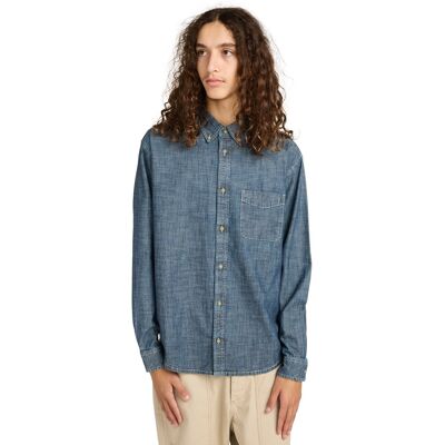 Element Camisa de hombre Button Down Regular Chambray . (L) Azul claro Element Camisa de hombre Button Down Regular Chambray . (L) Azul claro