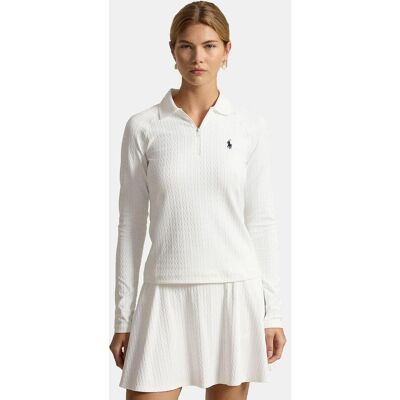 Ralph Lauren Polo de mujer de manga larga con cremallera . (M) Blanco Ralph Lauren Polo de mujer de manga larga con cremallera . (M) Blanco