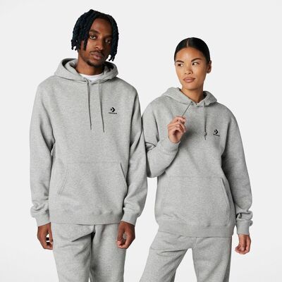 Converse Sudadera unisex Go-To Embroidered Star Chevron Fleece Hoodie . (XS) Gris Converse Sudadera unisex Go-To Embroidered Star Chevron Fleece Hoodie . (XS) Gris