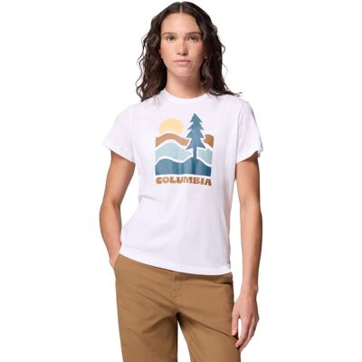 Columbia Camiseta manga corta de mujer Ruby Springs™ Graphic Fitted SS . (M) Blanco Columbia Camiseta manga corta de mujer Ruby Springs™ Graphic Fitted SS . (M) Blanco