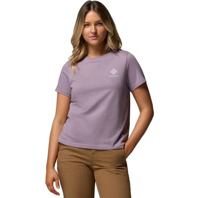 Columbia Camiseta manga corta de mujer Rolling Bend™ Graphic SS . (L) Morado pastel Columbia Camiseta manga corta de mujer Rolling Bend™ Graphic SS . (L) Morado pastel