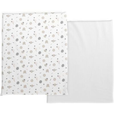 Chicco Set 2 sábanas bajeras Next2Me Forever Colección Algodón (58X110 cm). (110 X 58 X 0.1 Cm) Blanco niño Chicco Set 2 sábanas bajeras Next2Me Forever Colección Algodón (58X110 cm). (110 X 58 X 0.1 Cm) Blanco niño