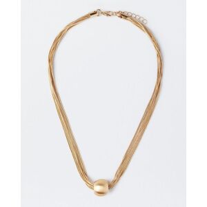 Parfois Collar corto con multihileras y abalorio central. Dorado Parfois Collar corto con multihileras y abalorio central. Dorado