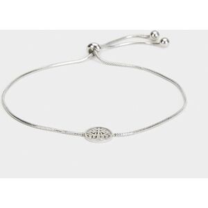 Parfois Pulsera con charms de acero inoxidable fina con abalorio en plateado. Plateado Parfois Pulsera con charms de acero inoxidable fina con abalorio en plateado. Plateado