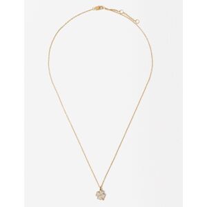 Parfois Collar de acero inoxidable con abalorio de trébol y circonitas en dorado. Dorado Parfois Collar de acero inoxidable con abalorio de trébol y circonitas en dorado. Dorado