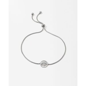 Parfois Pulsera con charms de acero inoxidable fina con abalorio de árbol de la vida en plateado. Plateado Parfois Pulsera con charms de acero inoxidable fina con abalorio de árbol de la vida en plateado. Plateado