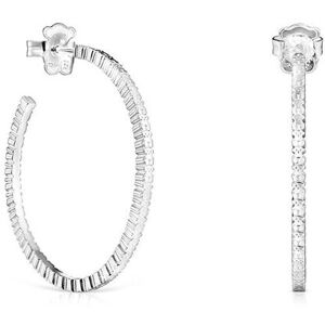 Tous Pendientes de aro Straight disco de plata. Blanco Tous Pendientes de aro Straight disco de plata. Blanco