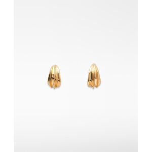 Adolfo Dominguez Pendientes de mujer de aro metálico con relieve. Dorado Adolfo Dominguez Pendientes de mujer de aro metálico con relieve. Dorado