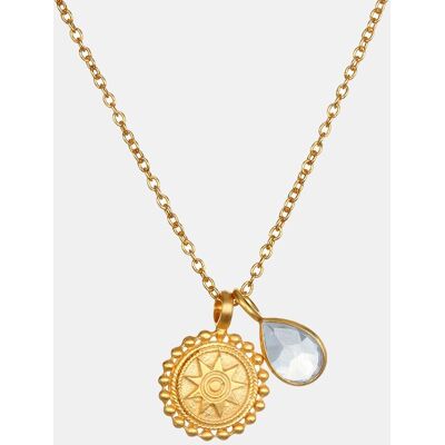 Satya Jewelry Collar Mandala April con topacio blanco. Blanco Satya Jewelry Collar Mandala April con topacio blanco. Blanco