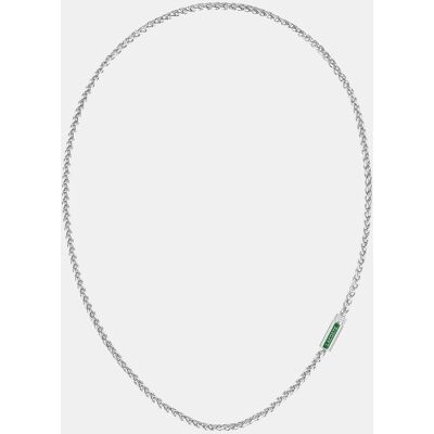 Lacoste Collar de hombre Spelt de acero con logo. Plata Lacoste Collar de hombre Spelt de acero con logo. Plata