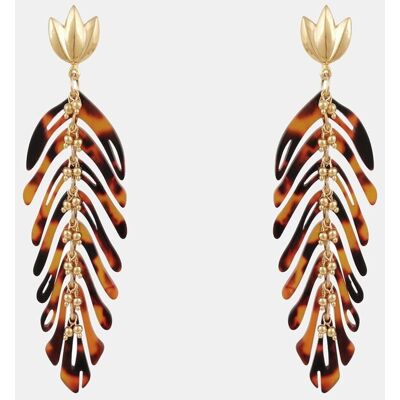 GAS Bijoux Pendientes Cavallo en acetato y bañado en oro. Marrón GAS Bijoux Pendientes Cavallo en acetato y bañado en oro. Marrón