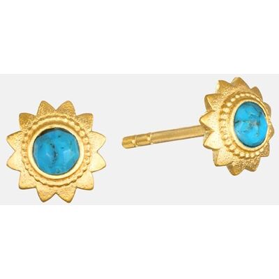 Satya Jewelry Pendientes Madre Luna Lotus turquesas. Turquesa Satya Jewelry Pendientes Madre Luna Lotus turquesas. Turquesa
