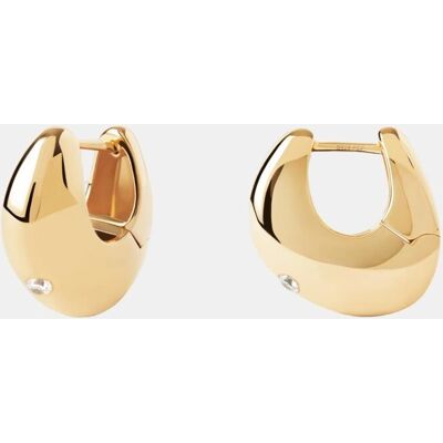 PDPAOLA Pendientes de aro Essentials con circonita. Blanco PDPAOLA Pendientes de aro Essentials con circonita. Blanco