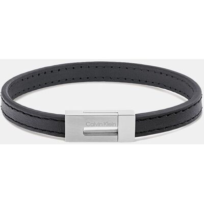 Calvin Pulsera de hombre Exposed de piel y acero. Negro Calvin Pulsera de hombre Exposed de piel y acero. Negro