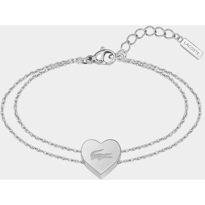 Lacoste Pulsera Love My Croc de acero con corazón. Plata Lacoste Pulsera Love My Croc de acero con corazón. Plata