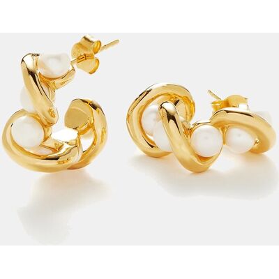 Missoma Pendientes de aro dorados con perlas. Blanco Missoma Pendientes de aro dorados con perlas. Blanco