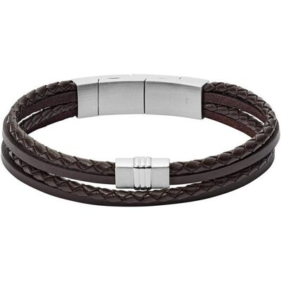 Fossil Pulsera de hombre townsman multihebras de piel trenzada. Marrón Fossil Pulsera de hombre townsman multihebras de piel trenzada. Marrón